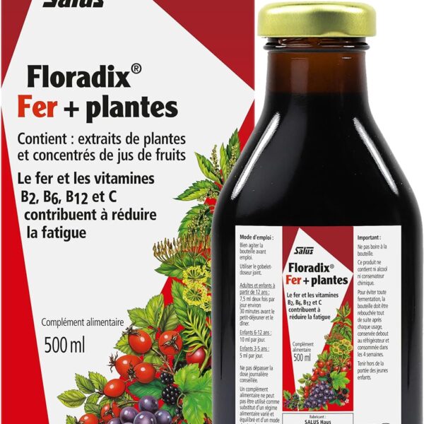 Floradix Fer + plantes - 500 ml - Salus