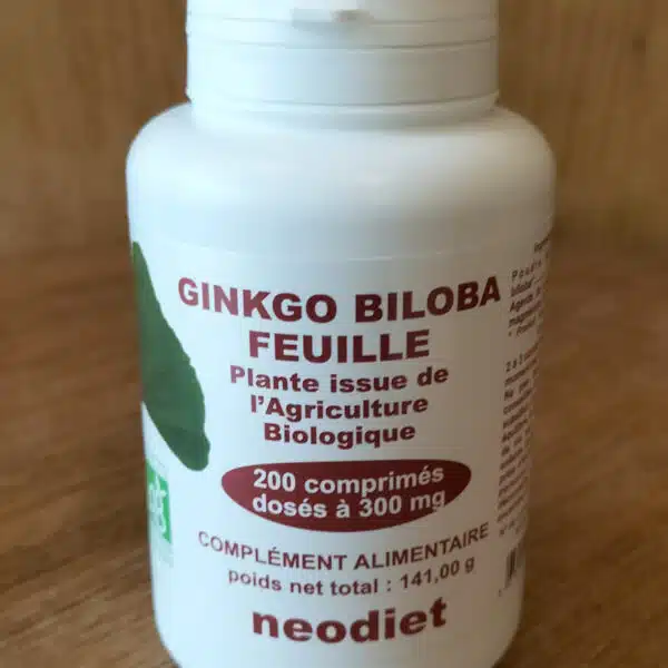 Ginkgo biloba feuille - 200 comprimés - Neodiet - Mémoire