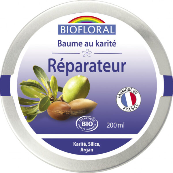 Baume réparateur au karité, silice, argan et cire d'abeille - Biofloral - 200ml