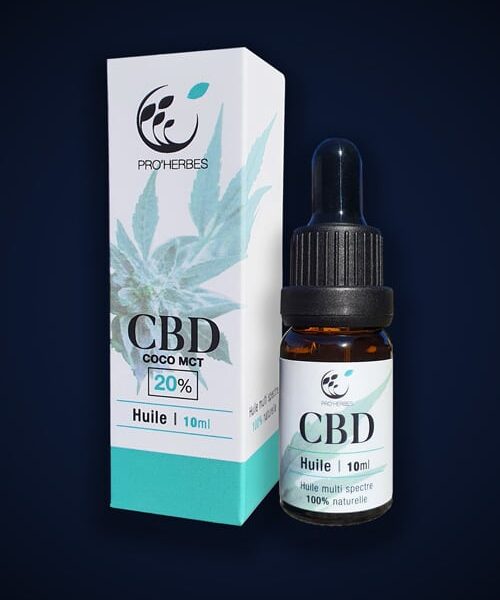 Huile de CBD coco - 10 ml - Pro'herbes _ Douleurs-confort articulaire - Sommeil - Stress