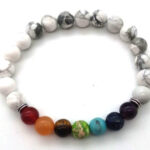 Bracelet 7 chakras et howlite - 8mm - Pro'herbes