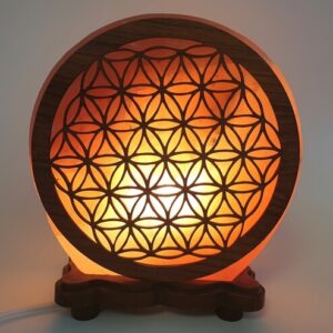 Lampe de sel de l'Himalaya Fleur de vie - Esoterra - Lampes de sel