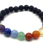 Bracelet 7 chakras Pierre de lave - 8mm