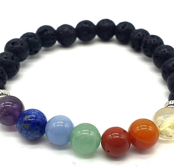 Bracelet 7 chakras Pierre de lave - 8mm