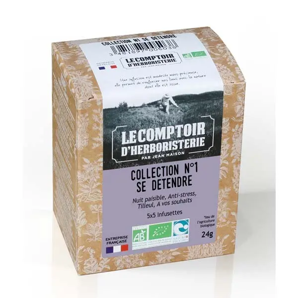 Collection n°1 se Détendre -Tisanes bio - 4x5 infusettes - comptoir d'herboristerie