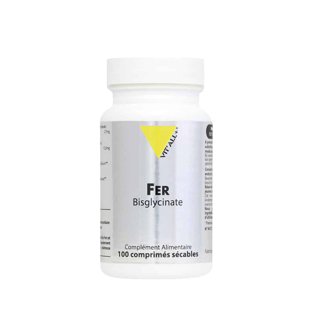 Fer Bisglycinate - 100 comprimés - Vitall+