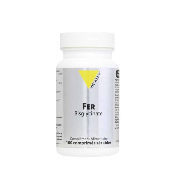 Fer Bisglycinate - 100 comprimés - Vitall+