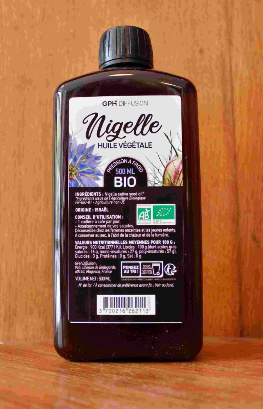 Huile végétale de Nigelle - 500 ml - GPH diffusion