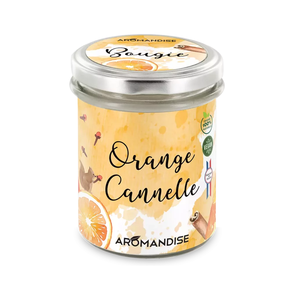 Bougie orange cannelle - 150g - Aromandise