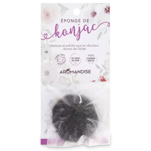 Éponge konjac charbon - Aromandise - Visage