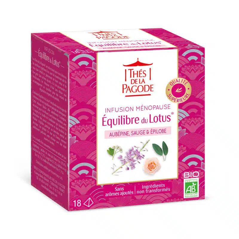 Équilibre du lotus ménopause infusion bio - 18 infusettes - Les thés de la pagode - Hormones féminines