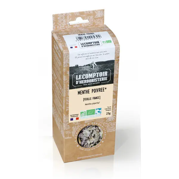 Menthe poivrée bio - vrac - 25 g - Le comptoir d'herboristerie - Digestion