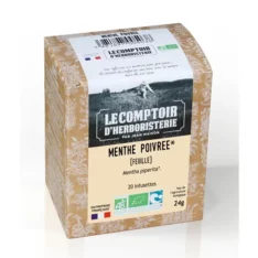 Tisane Menthe poivrée - 20 infusettes - Le comptoir d'herboristerie - Digestion