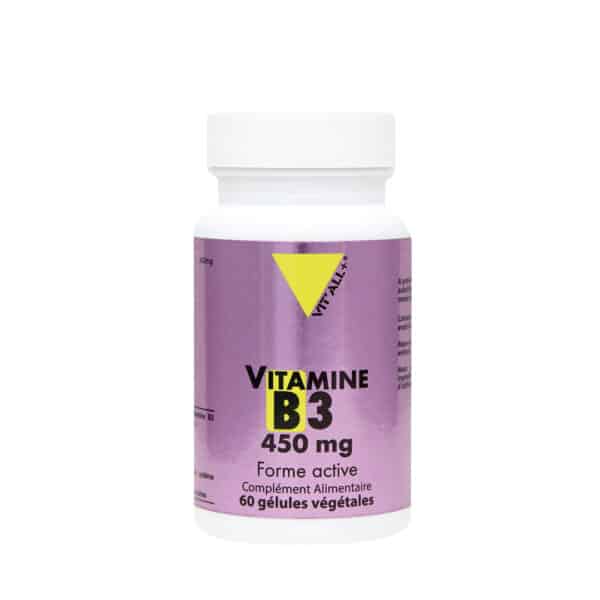 Vitamine B3 - Nicotinamide - 60 gélules - Vitall+