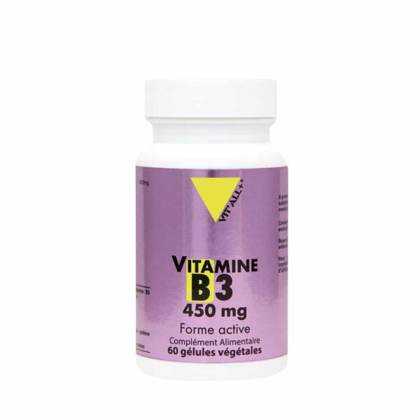 Vitamine B3 - Nicotinamide - 60 gélules - Vitall+ - Energie-fatigue - Les vitamines