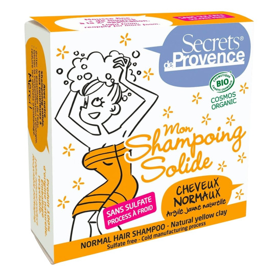 Shampoing solide cheveux normaux - 85 g - Secrets de provence - Hygiène et cosmétiques