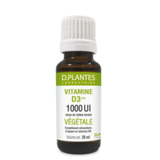 Vitamine D3 végétale 1000 UI - 20 ml - D.plantes