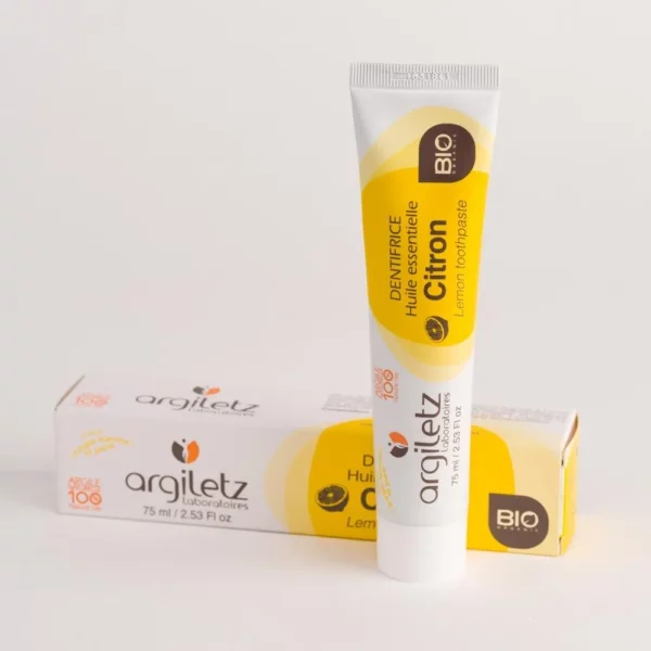 Dentifrice argile blanche Citron - 75ml - Argiletz - Hygiène et cosmétiques