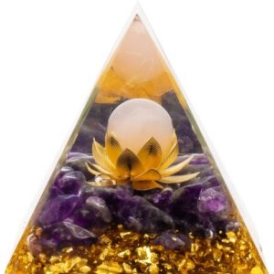 Pyramide Orgonite Améthyste Quartz rose