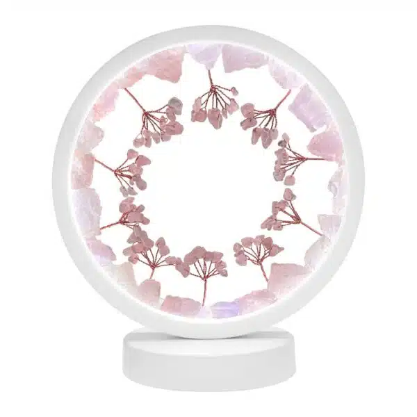 LAMPES LED EN PIERRE NATURELLES Arbre de vie - Quartz rose